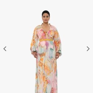 Andrea Iyamah Vibrant Long Sleeve Maxi Dress